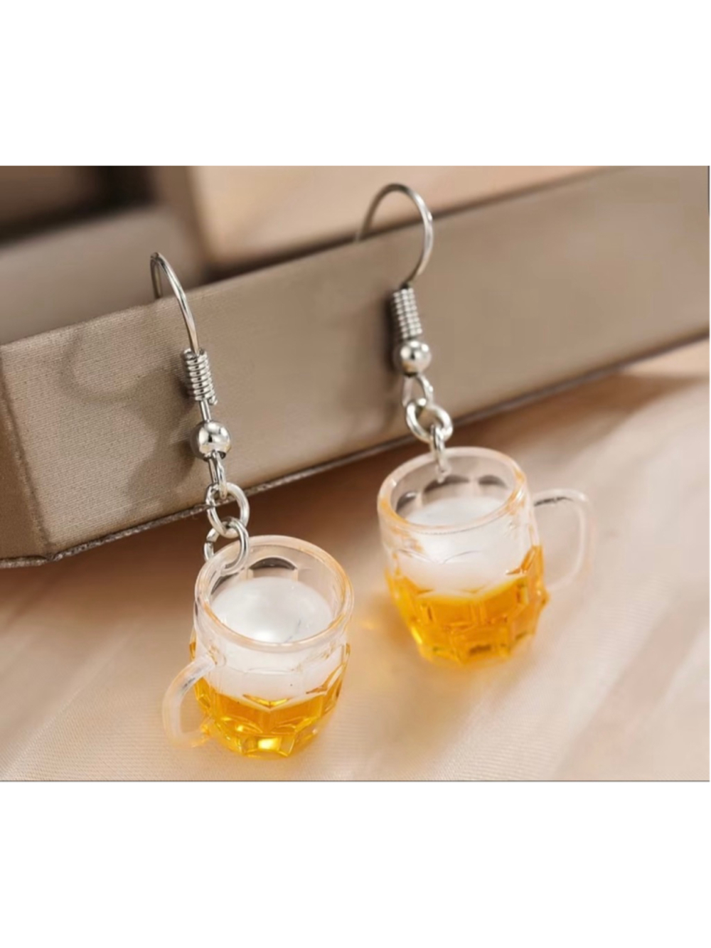 Novelty Beer Mug Drop Earrings - Brand New